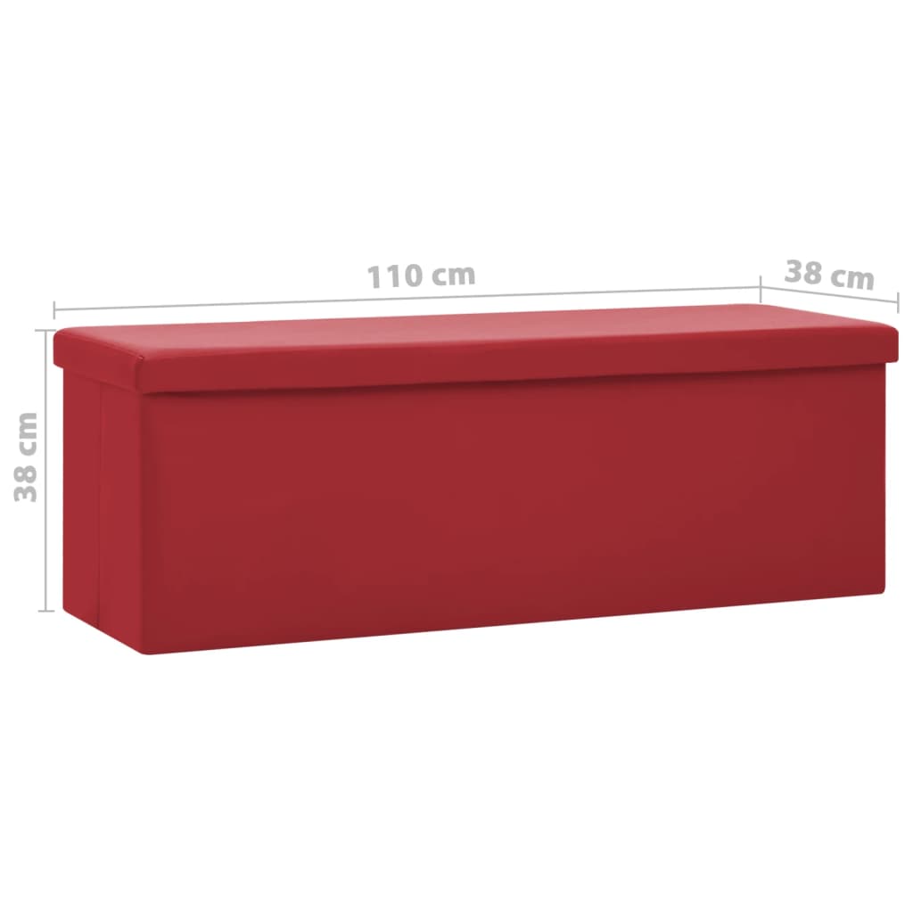 Banc de rangement pliable Rouge bordeaux PVC - XIOS
