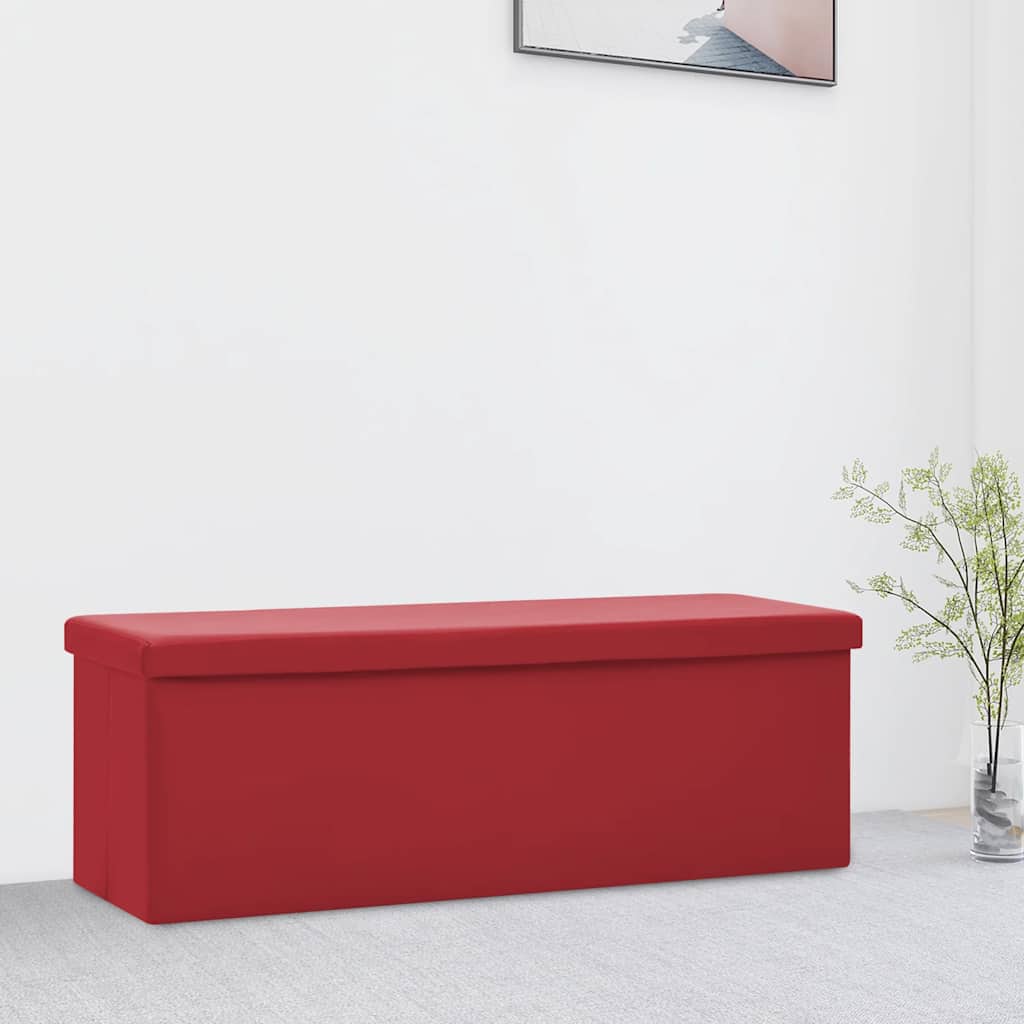 Banc de rangement pliable Rouge bordeaux PVC - XIOS
