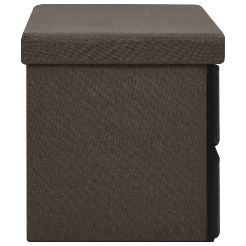 Banc de rangement pliable Marron foncé 76x38x38 cm Faux lin - XIOS