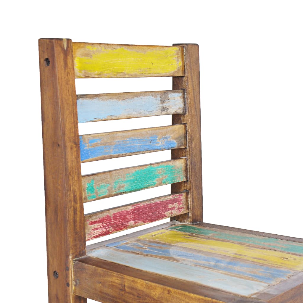 Chaises à manger lot de 6 bois de récupération solide - XIOS