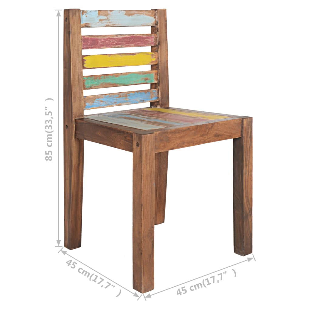 Chaises à manger lot de 6 bois de récupération solide - XIOS