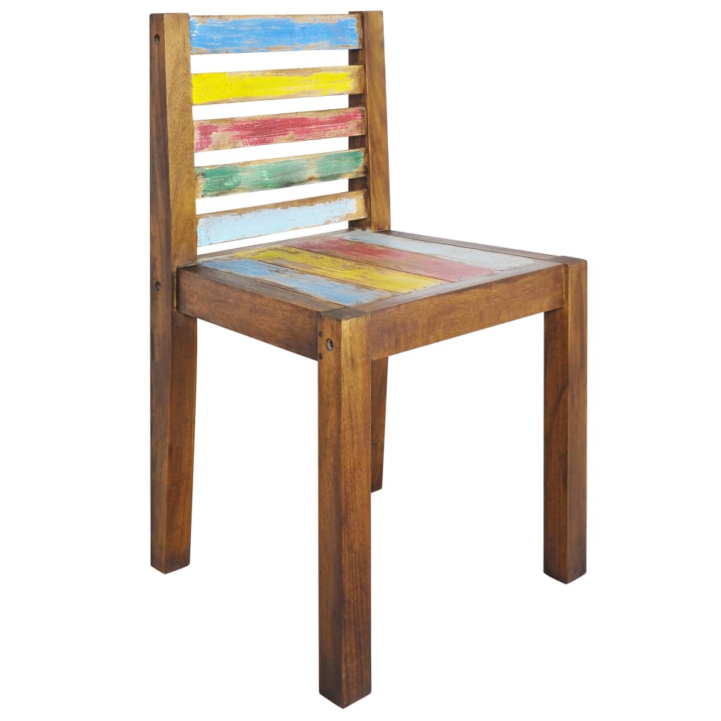Chaises à manger lot de 6 bois de récupération solide - XIOS