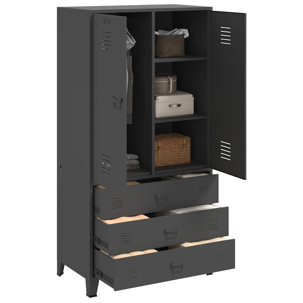 Garde-robe industrielle Anthracite 90x50x180 cm Métal - XIOS