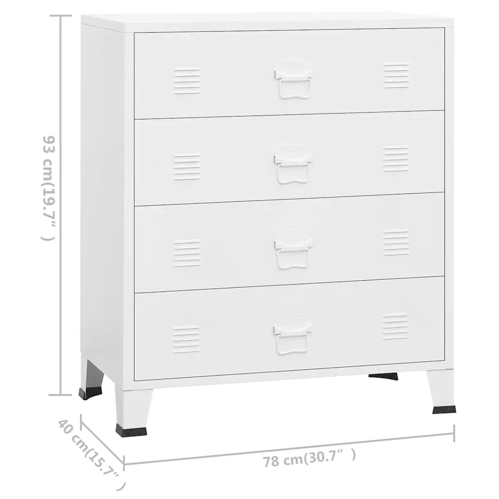 Armoire à tiroirs industrielle Blanc 78x40x93 cm Métal - XIOS