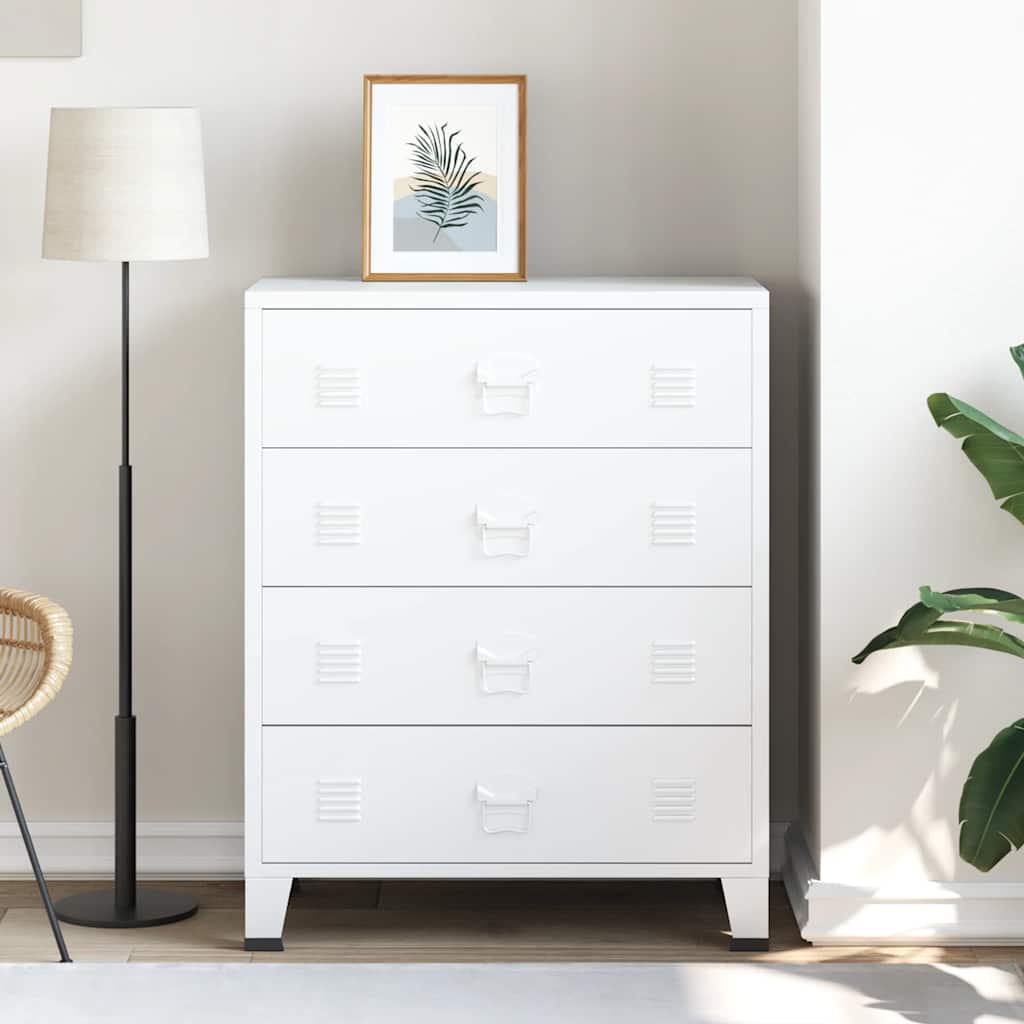 Armoire à tiroirs industrielle Blanc 78x40x93 cm Métal - XIOS