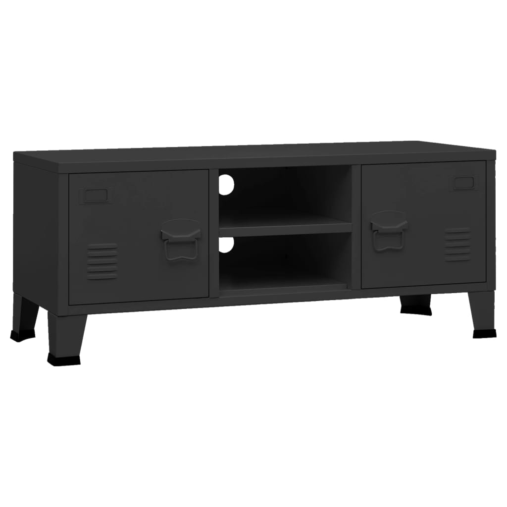 Meuble TV industriel Noir 105x35x42 cm Métal - XIOS