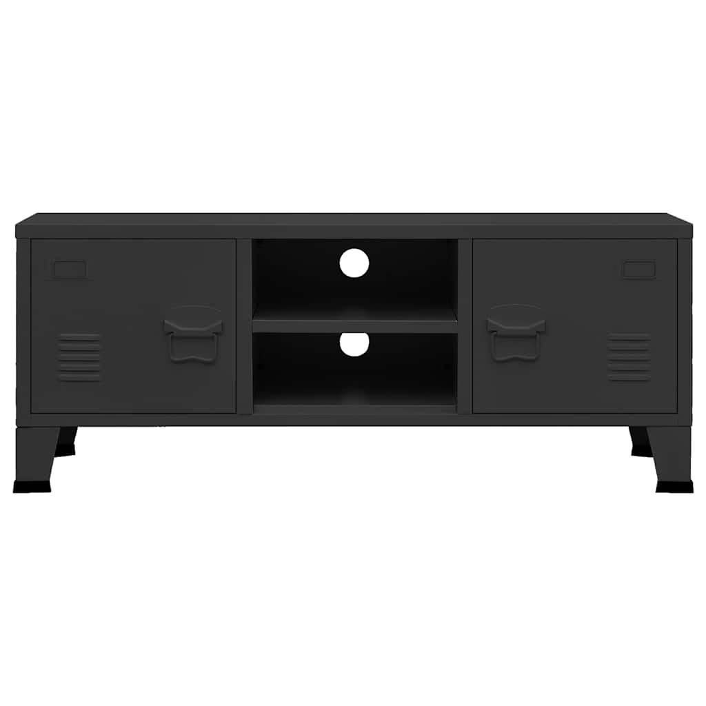 Meuble TV industriel Noir 105x35x42 cm Métal - XIOS