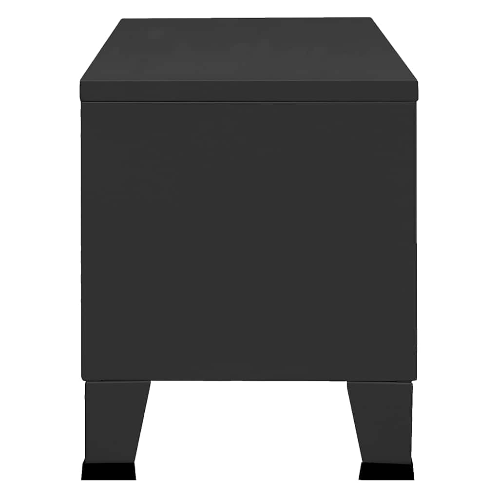 Meuble TV industriel Noir 105x35x42 cm Métal - XIOS