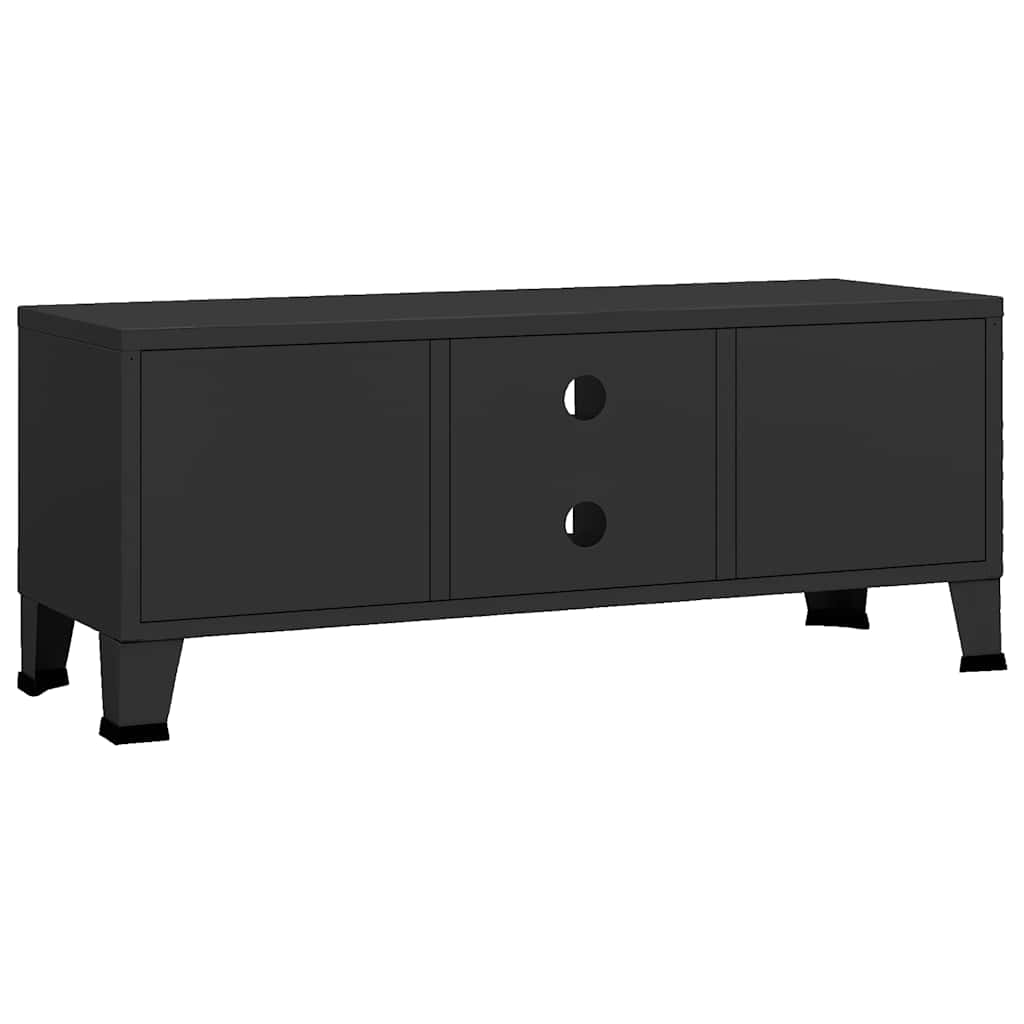 Meuble TV industriel Noir 105x35x42 cm Métal - XIOS