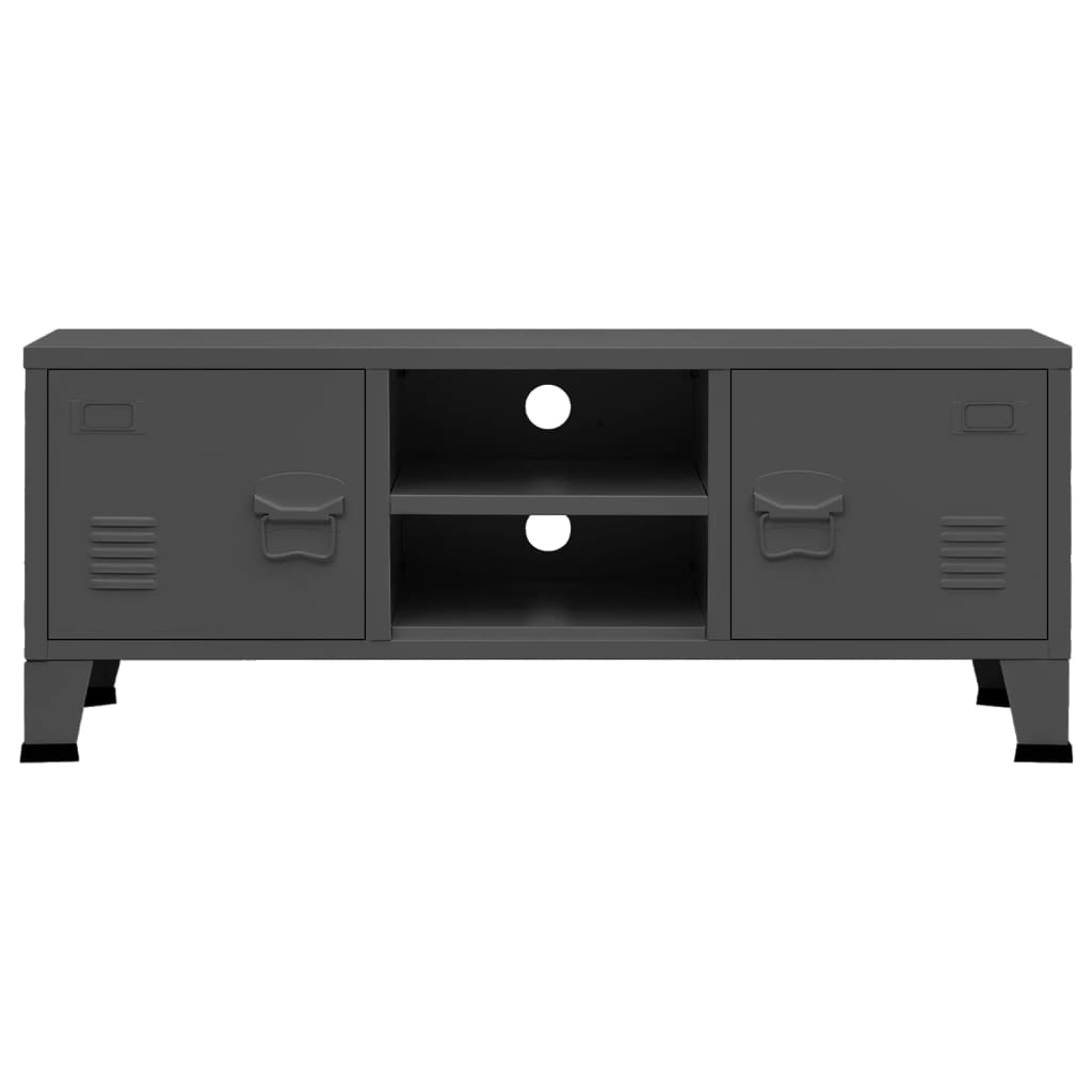 Meuble TV industriel Anthracite 105x35x42 cm Métal - XIOS