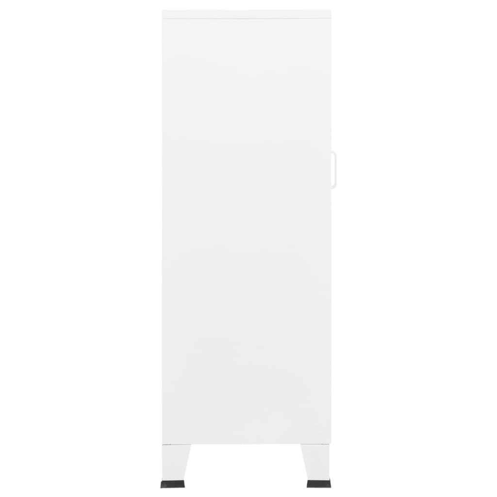 Coffre de rangement industriel Blanc 70x40x115 cm Métal