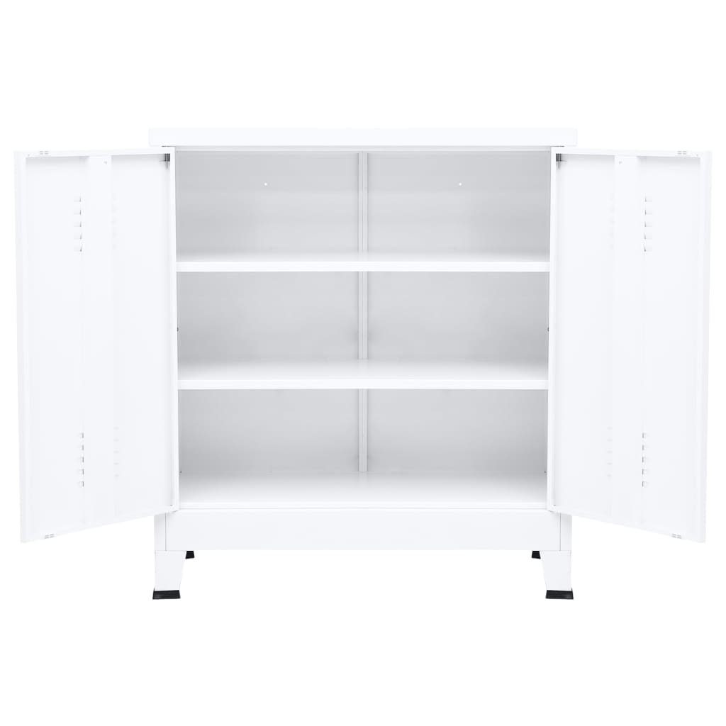 Coffre de rangement industriel Blanc 90x40x100 cm Acier - XIOS