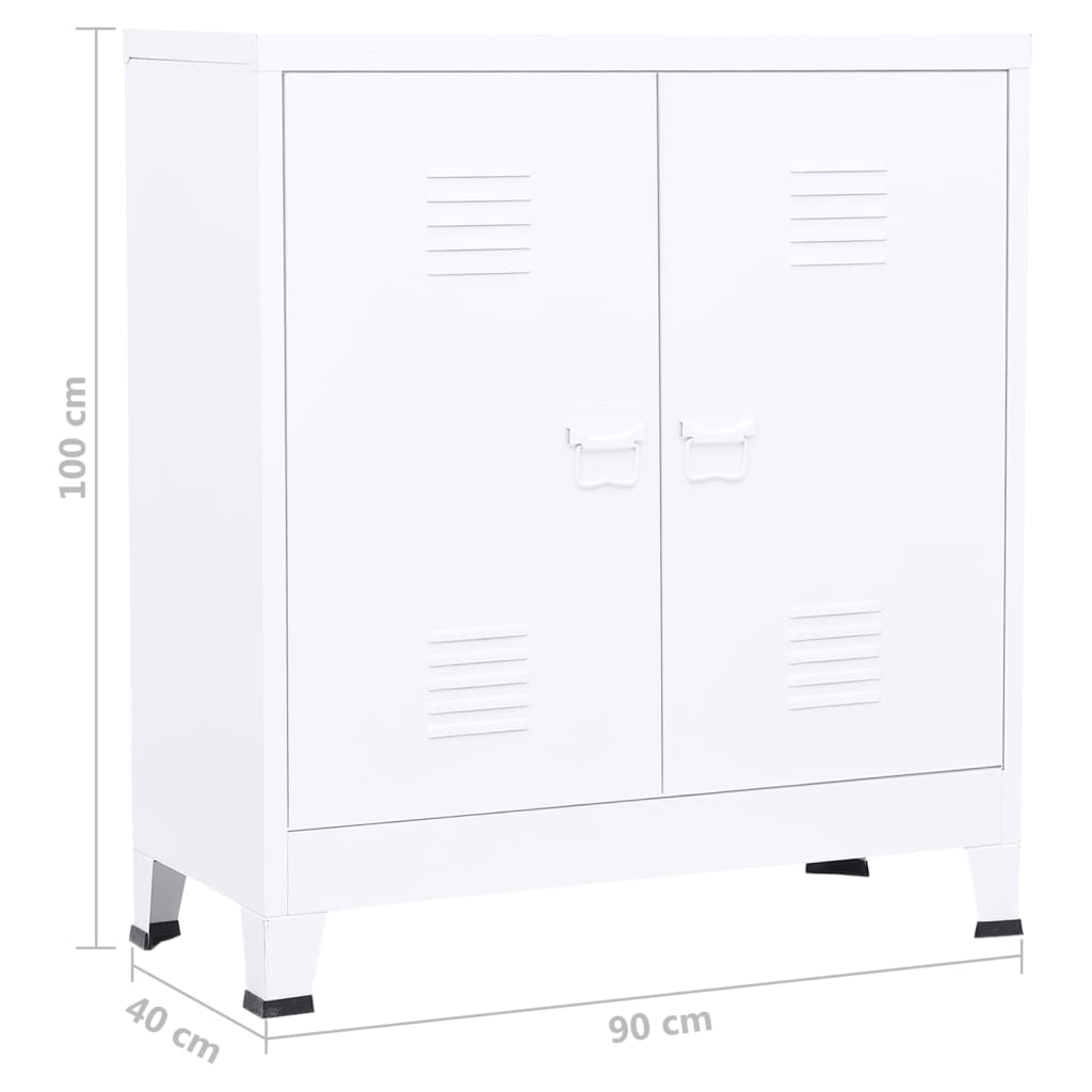 Coffre de rangement industriel Blanc 90x40x100 cm Acier - XIOS