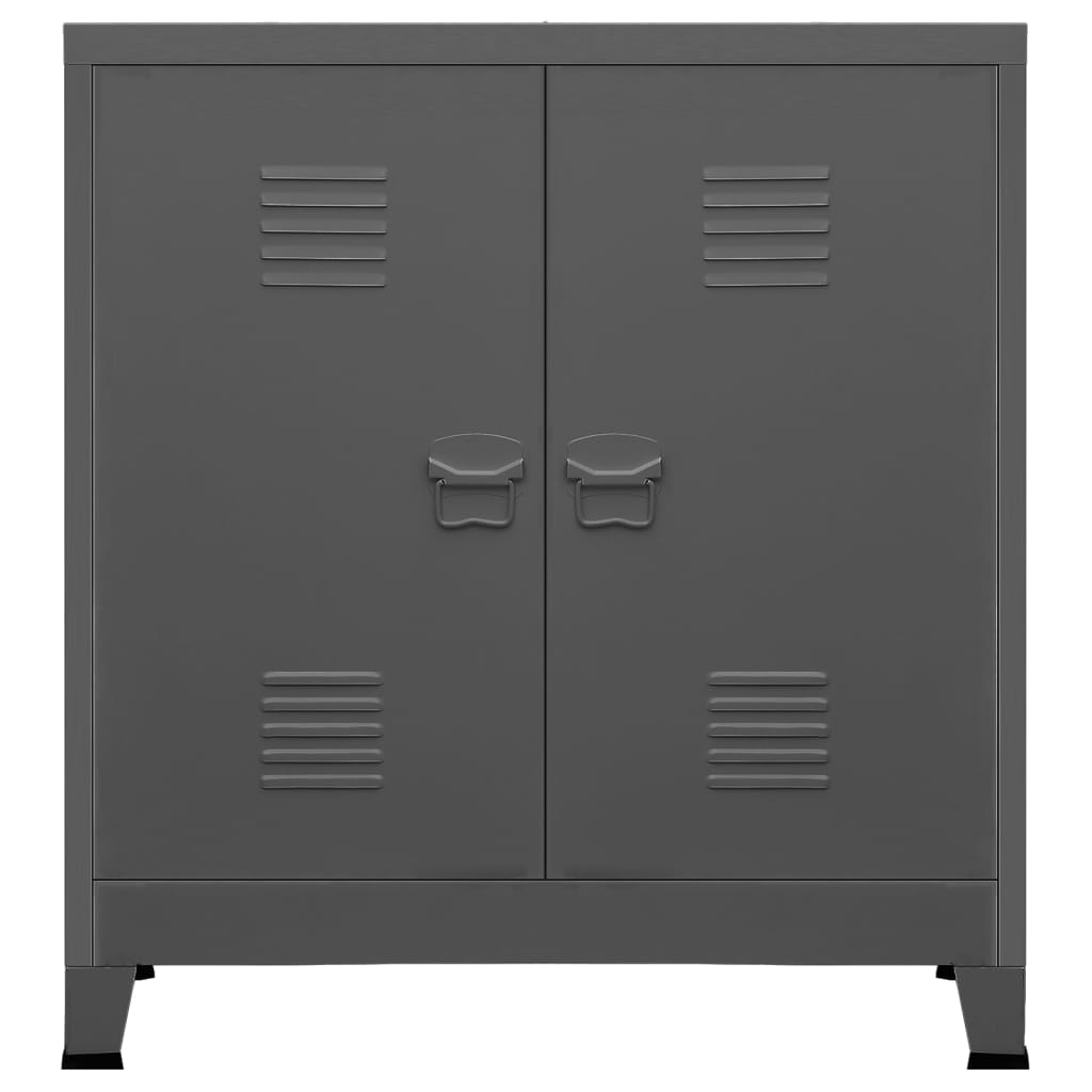 Coffre de rangement industriel Anthracite 90x40x100 cm Acier