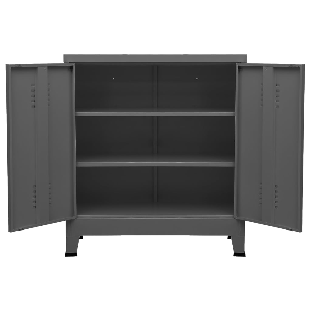Coffre de rangement industriel Anthracite 90x40x100 cm Acier