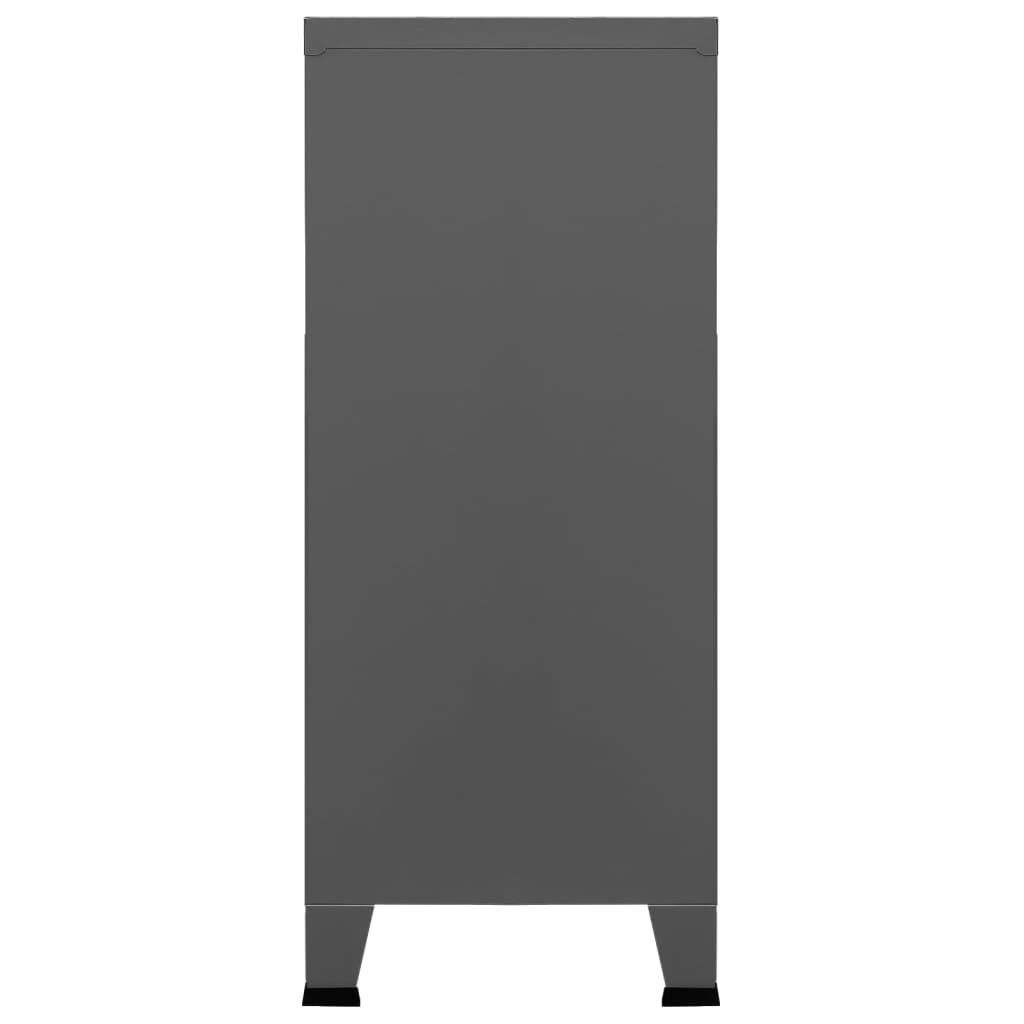 Coffre de rangement industriel Anthracite 90x40x100 cm Acier