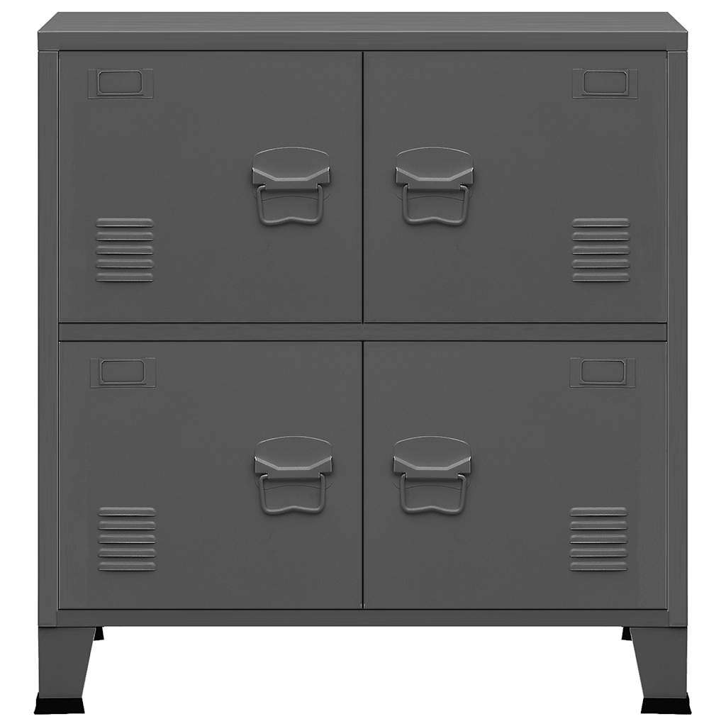 Coffre de rangement industriel Anthracite 75x40x80 cm Acier - XIOS
