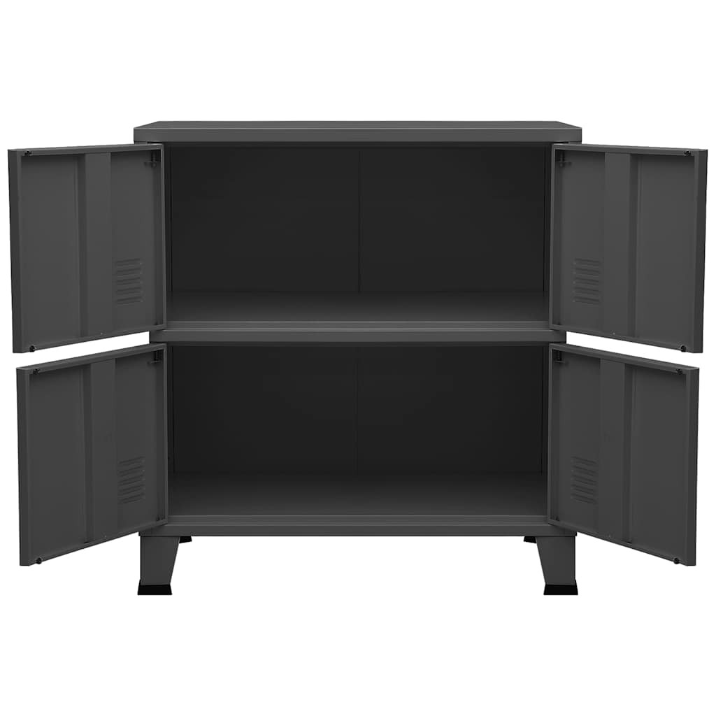 Coffre de rangement industriel Anthracite 75x40x80 cm Acier - XIOS