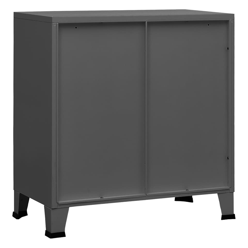 Coffre de rangement industriel Anthracite 75x40x80 cm Acier - XIOS