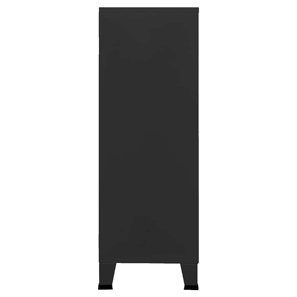 Coffre de rangement industriel Noir 75x40x115 cm Métal
