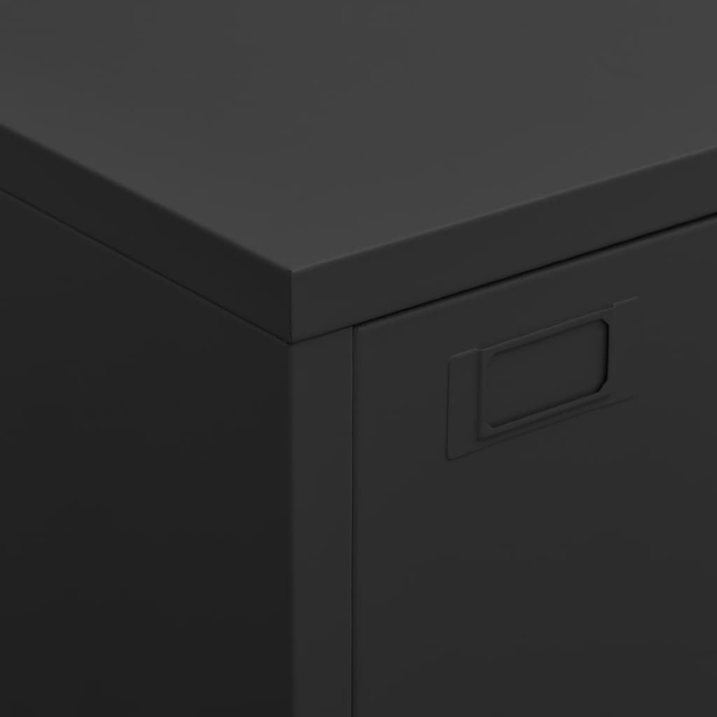 Coffre de rangement industriel Noir 75x40x115 cm Métal - XIOS