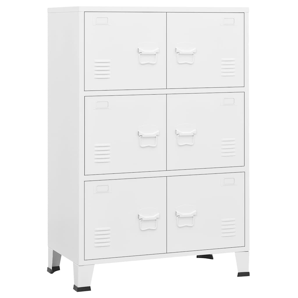 Coffre de rangement industriel Blanc 75x40x115 cm Métal - XIOS