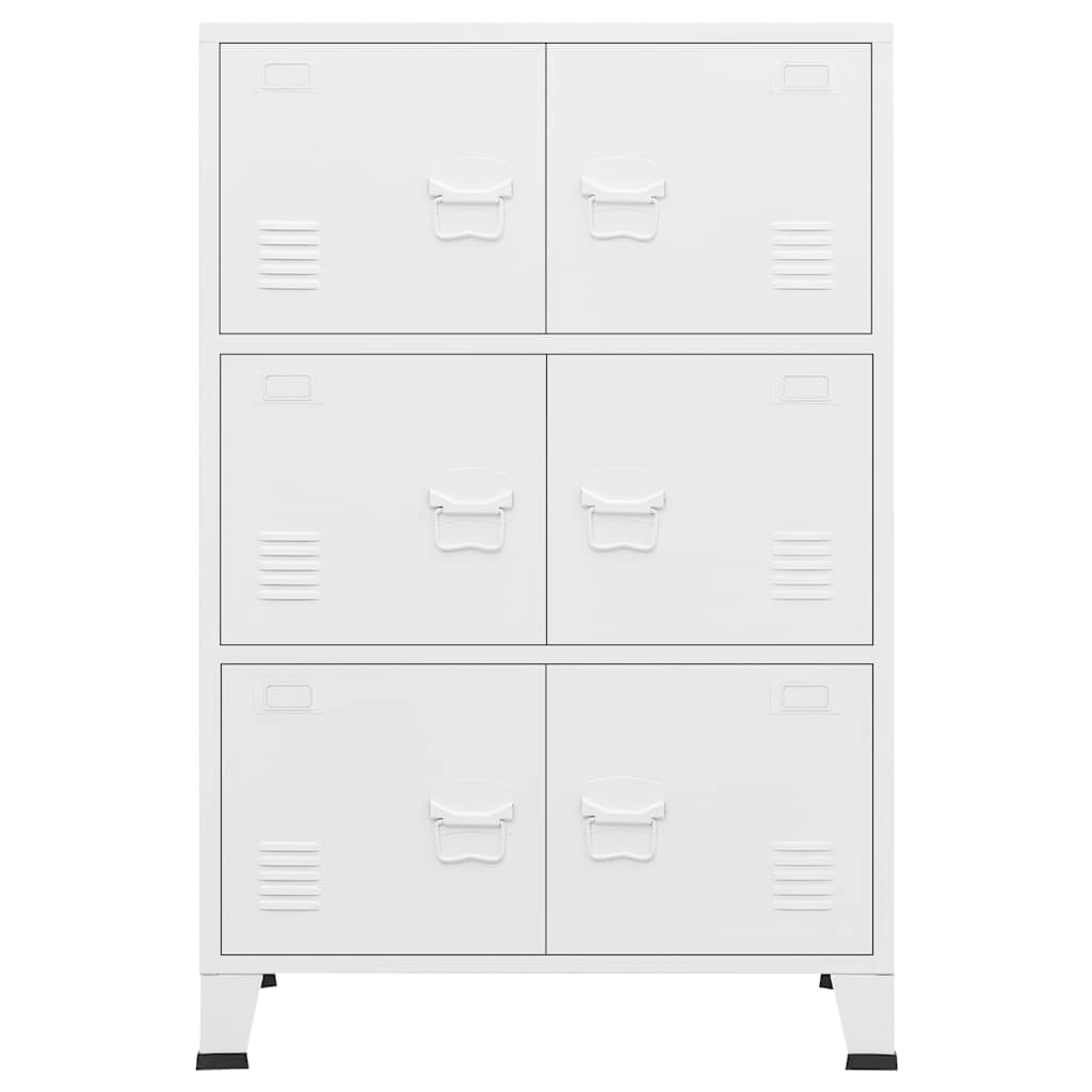 Coffre de rangement industriel Blanc 75x40x115 cm Métal - XIOS