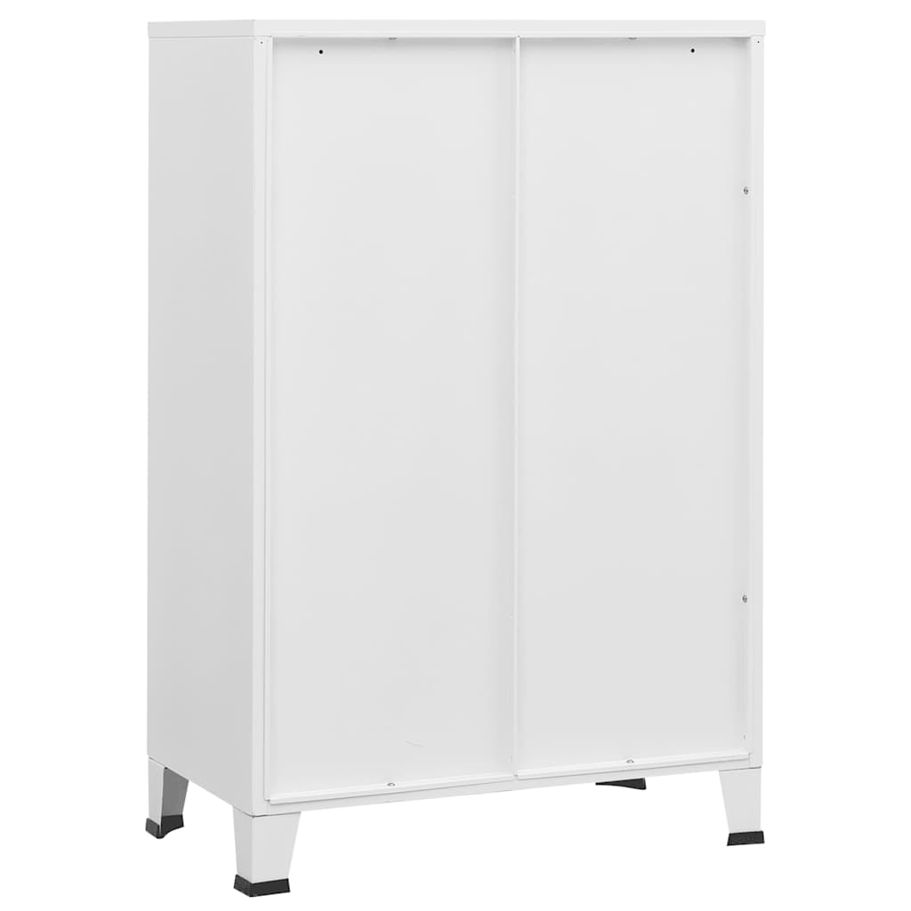 Coffre de rangement industriel Blanc 75x40x115 cm Métal - XIOS