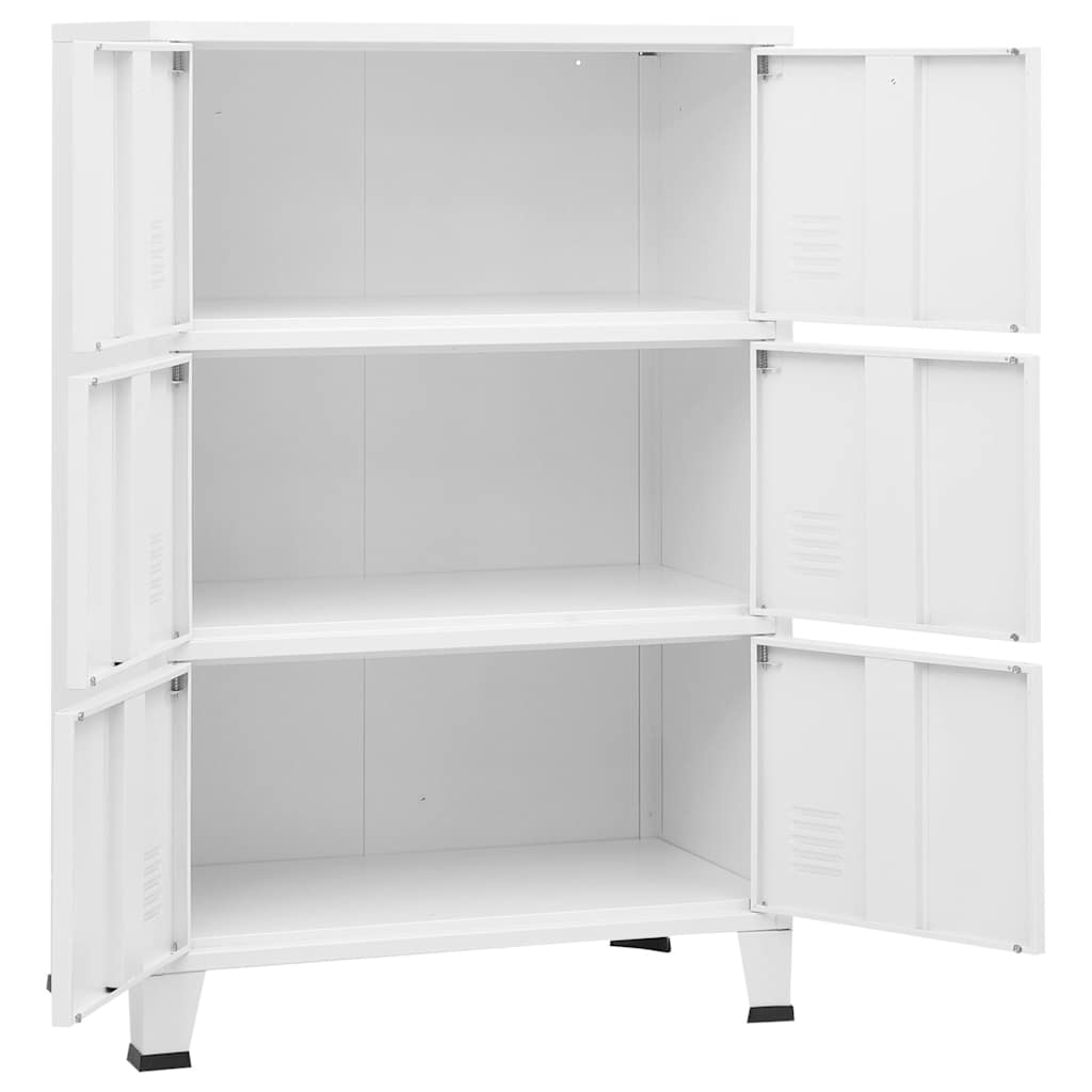 Coffre de rangement industriel Blanc 75x40x115 cm Métal - XIOS