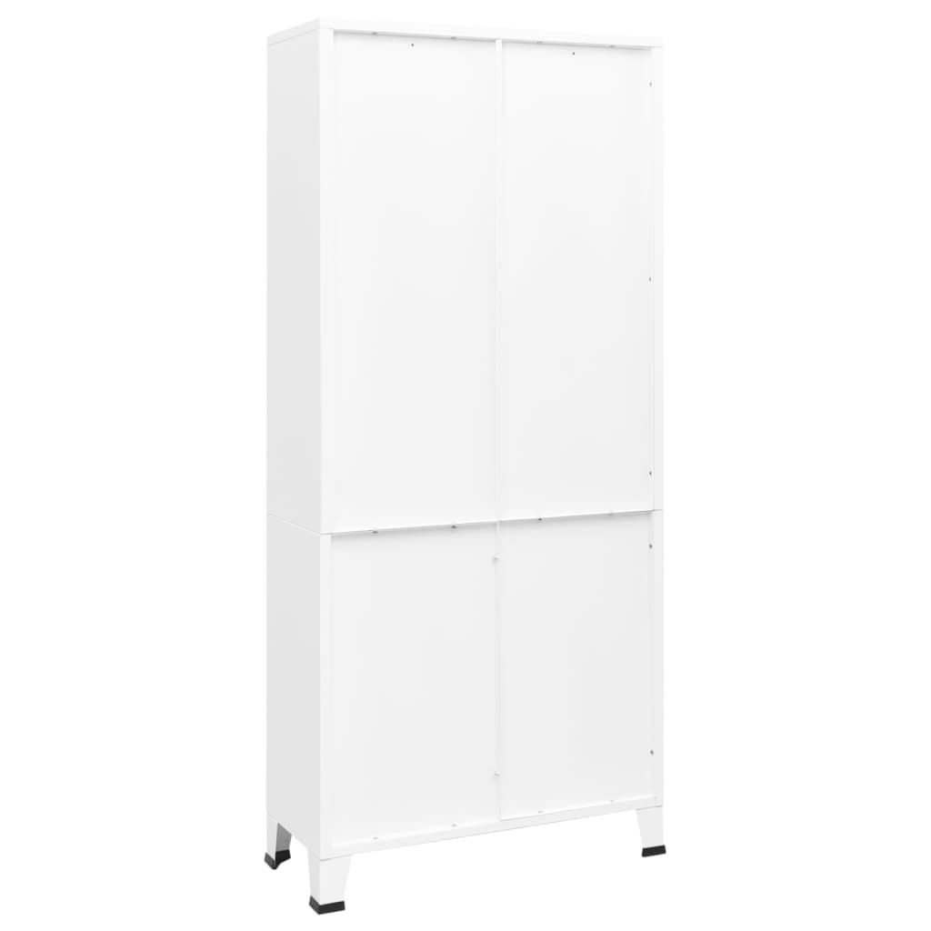 Bibliothèque industrielle Blanc 80x32x180 cm Acier - XIOS
