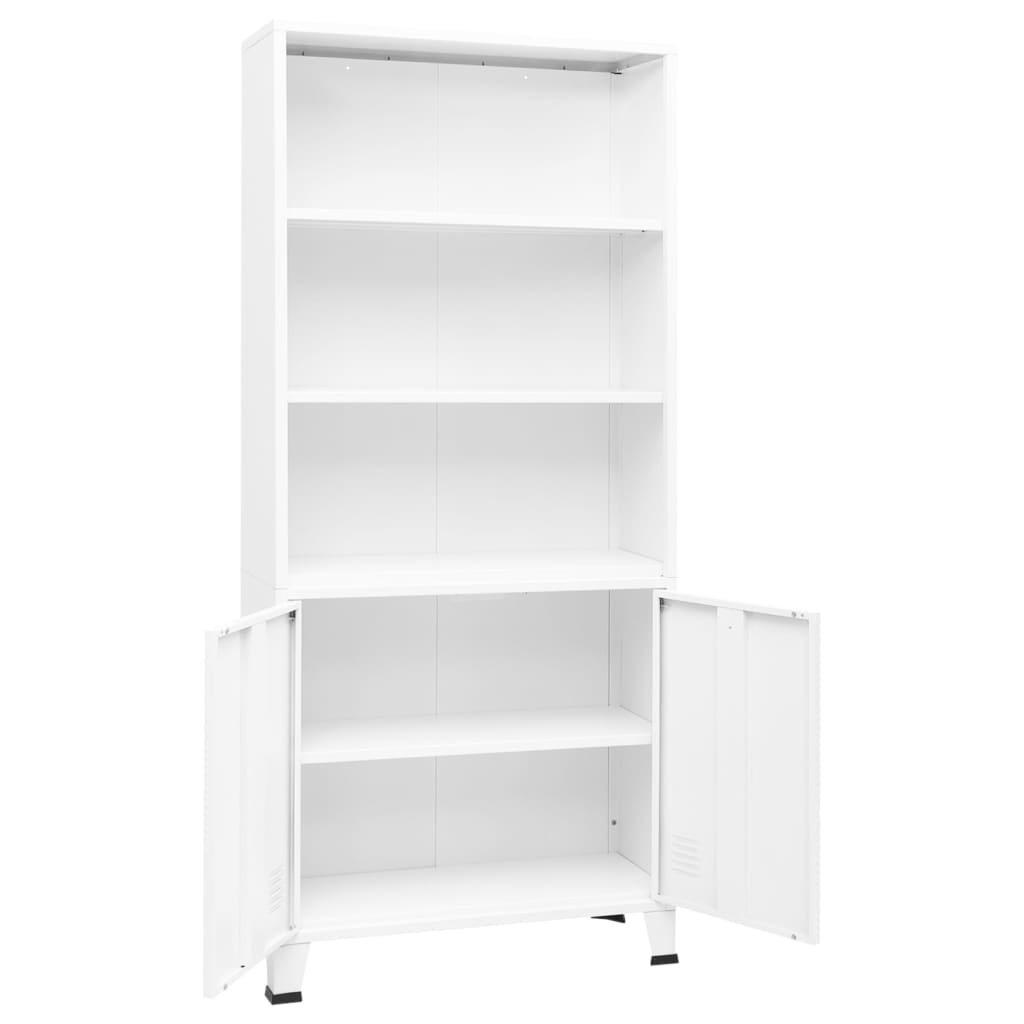 Bibliothèque industrielle Blanc 80x32x180 cm Acier - XIOS