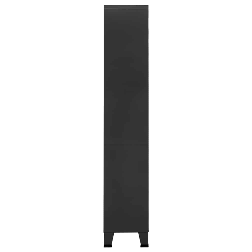 Bibliothèque industrielle Anthracite 80x32x180 cm Acier