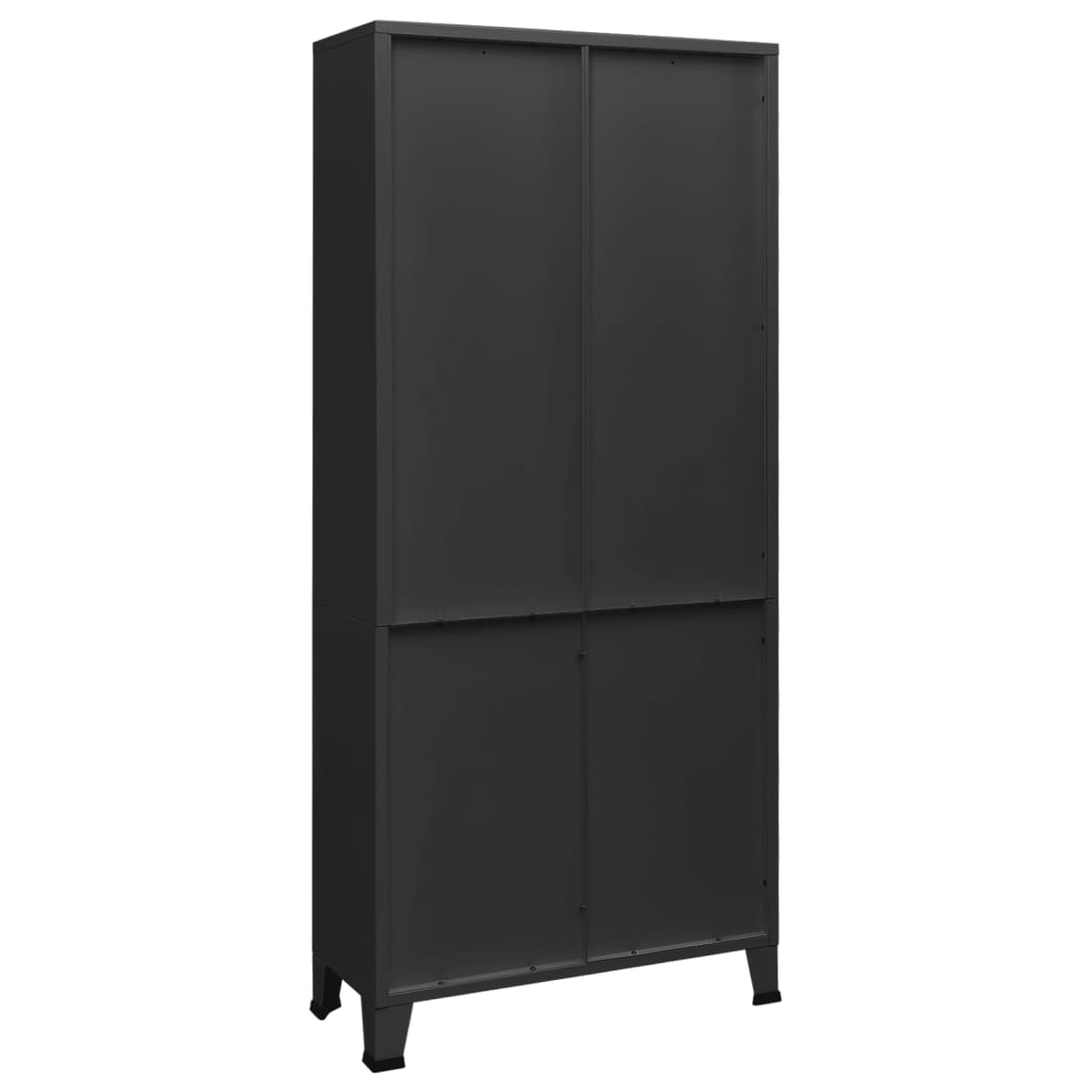 Bibliothèque industrielle Anthracite 80x32x180 cm Acier - XIOS