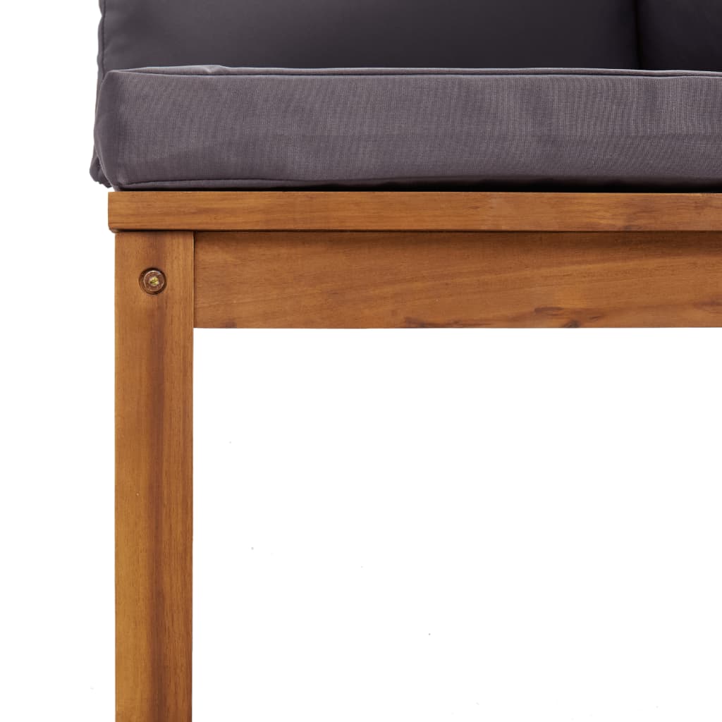 Salon de jardin 5 pcs avec coussin Bois d'acacia solide