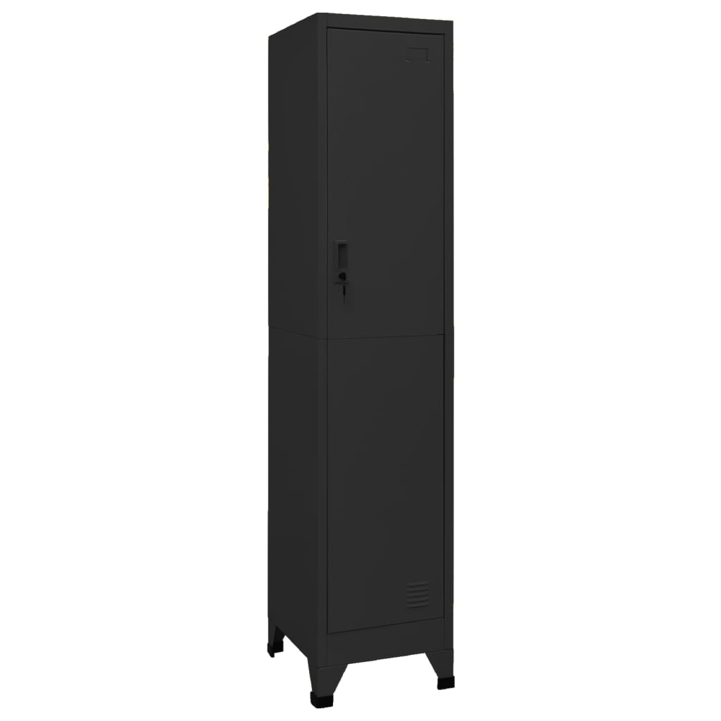 Armoire à casiers Noir 38x45x180 cm Acier - XIOS