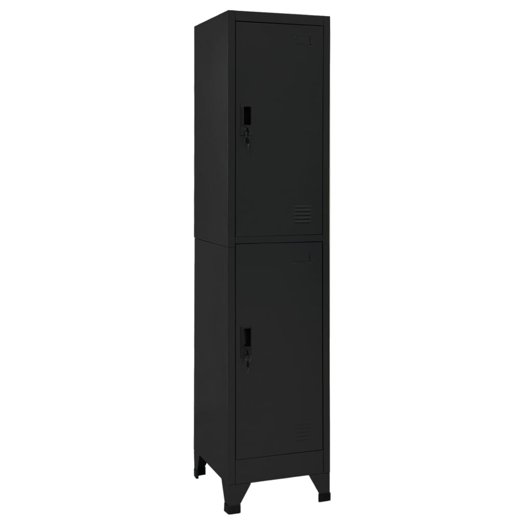 Armoire à casiers Noir 38x45x180 cm Acier - XIOS