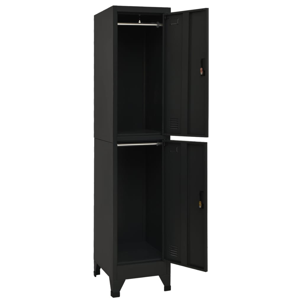 Armoire à casiers Noir 38x45x180 cm Acier - XIOS