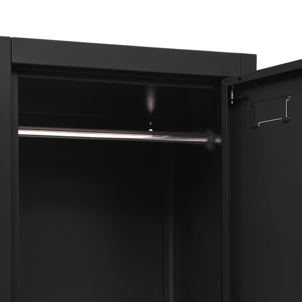 Armoire à casiers Noir 38x45x180 cm Acier - XIOS
