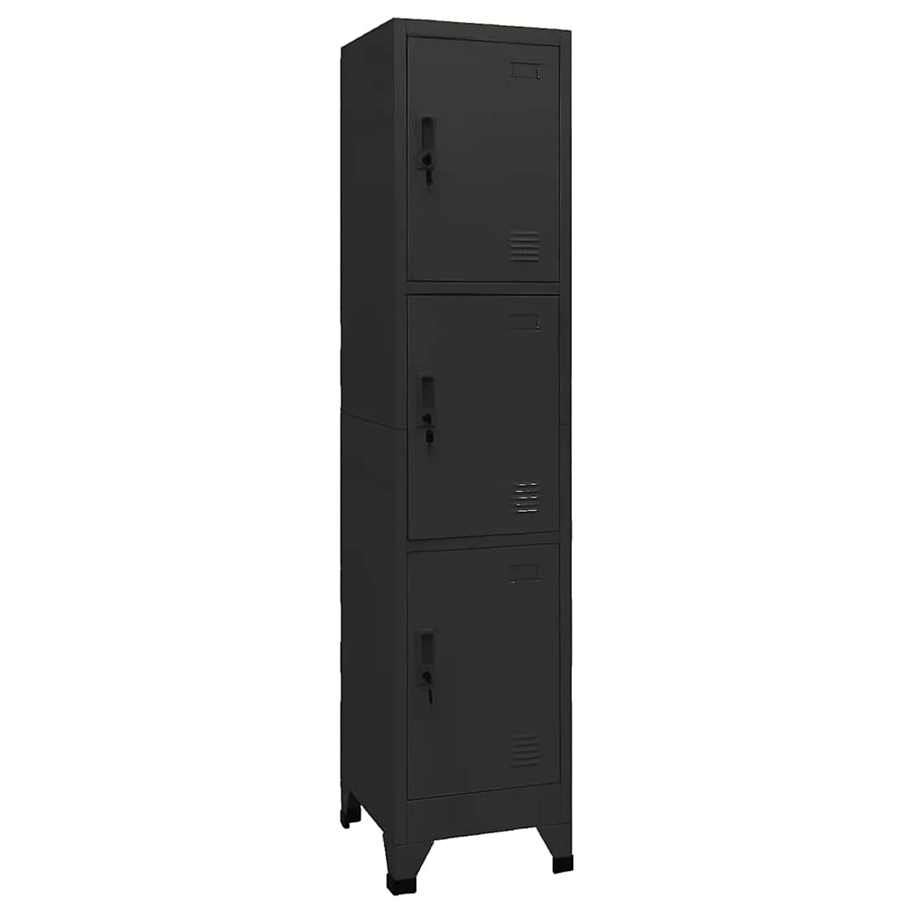 Armoire à casiers Noir 38x45x180 cm Acier - XIOS