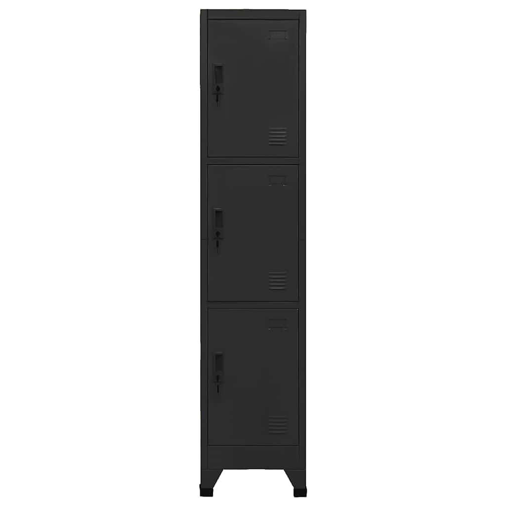 Armoire à casiers Noir 38x45x180 cm Acier - XIOS