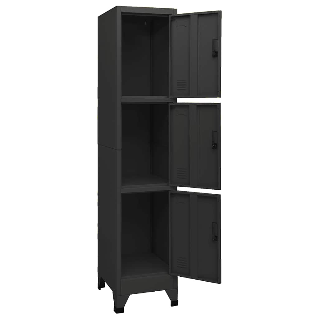 Armoire à casiers Noir 38x45x180 cm Acier - XIOS