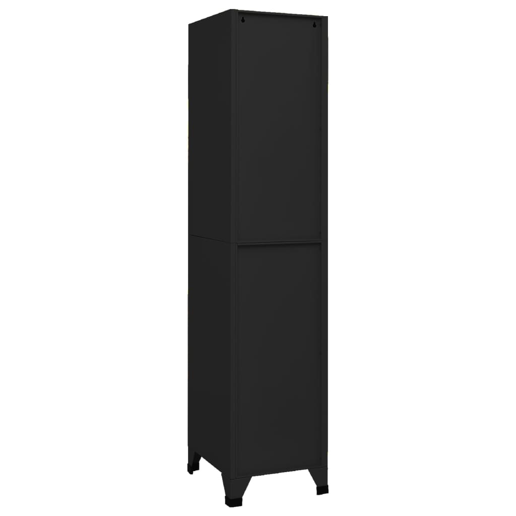 Armoire à casiers Noir 38x45x180 cm Acier - XIOS