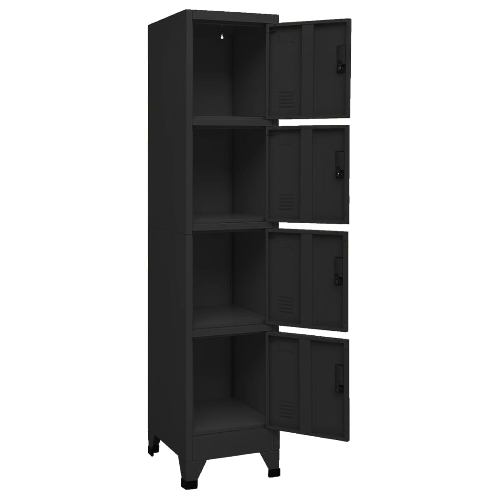 Armoire à casiers Noir 38x45x180 cm Acier - XIOS