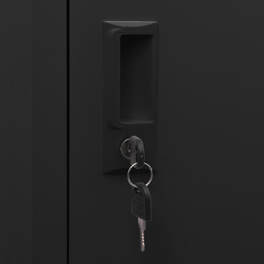 Armoire à casiers Noir 38x45x180 cm Acier - XIOS