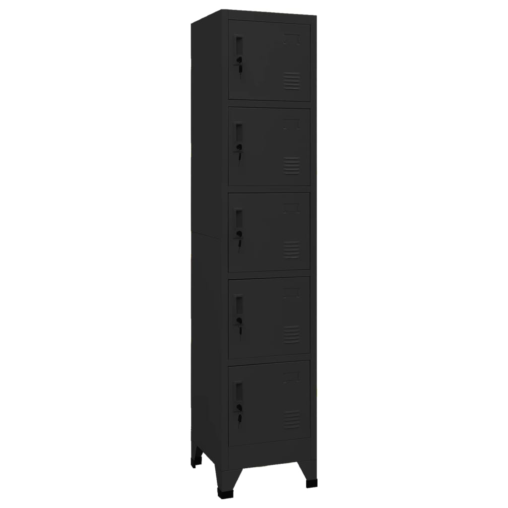 Armoire à casiers Noir 38x40x180 cm Acier - XIOS