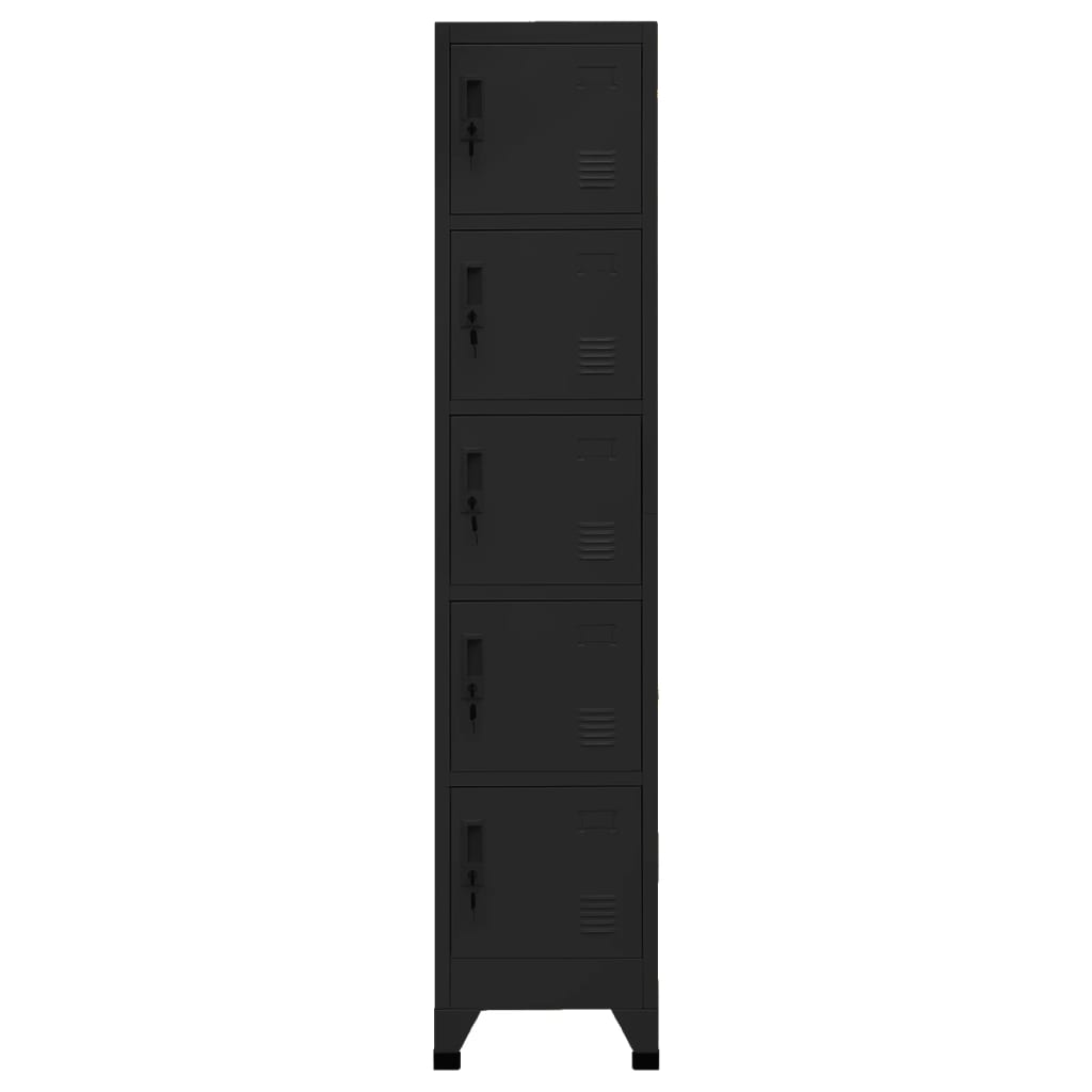 Armoire à casiers Noir 38x40x180 cm Acier - XIOS