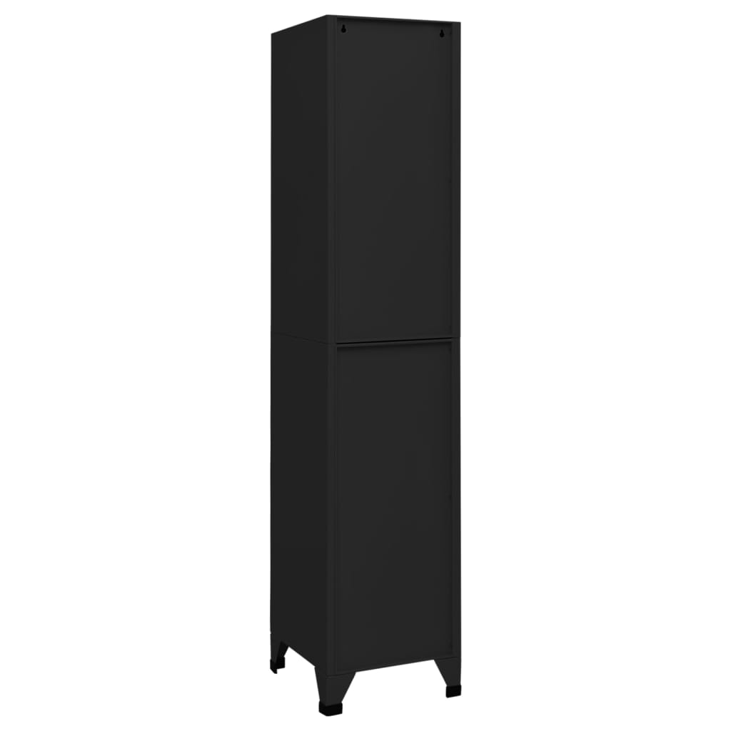 Armoire à casiers Noir 38x40x180 cm Acier - XIOS