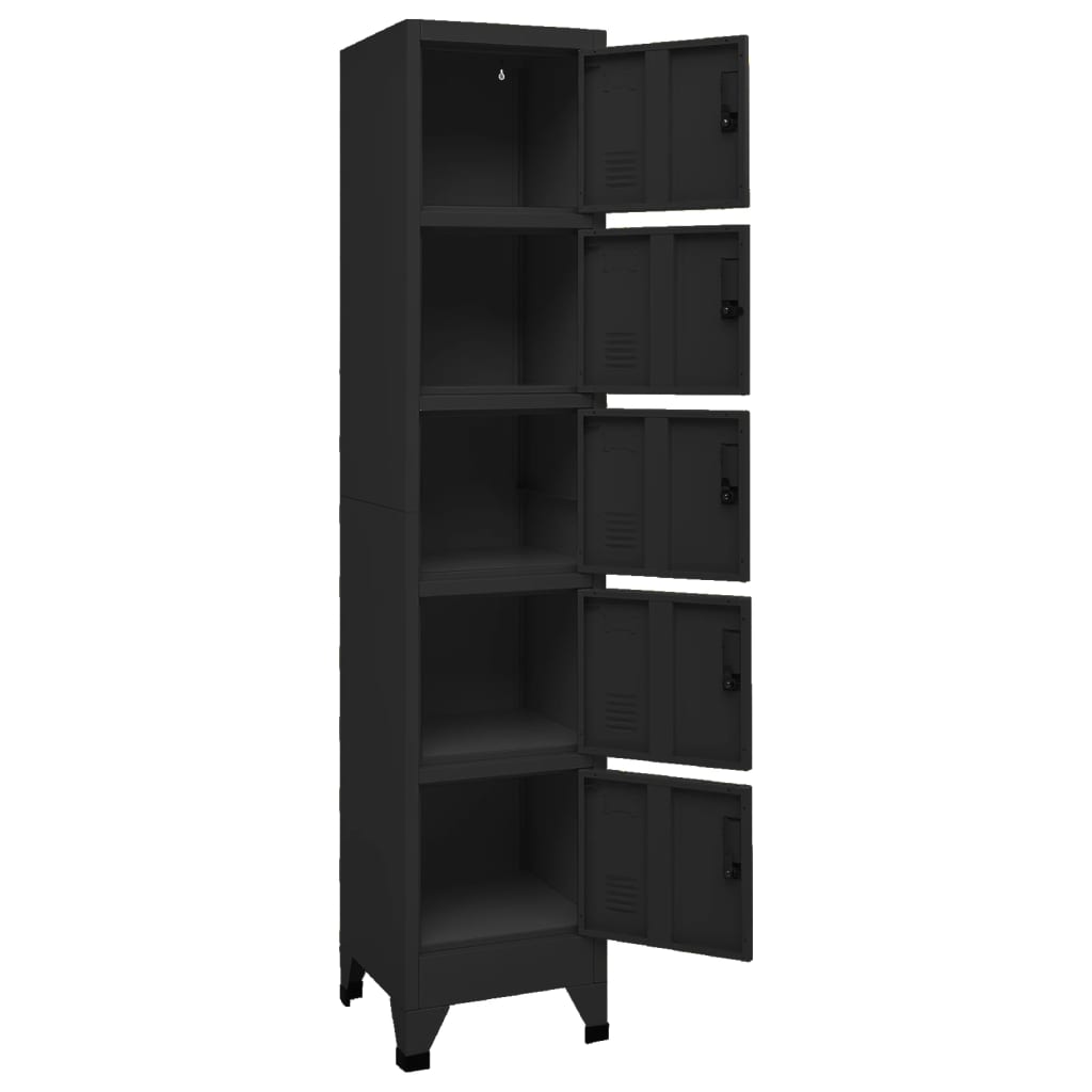 Armoire à casiers Noir 38x40x180 cm Acier - XIOS