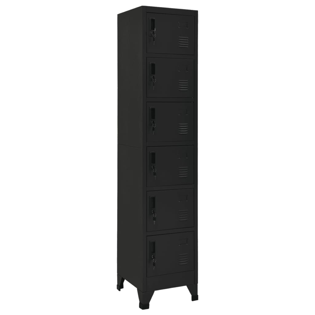 Armoire à casiers Noir 38x40x180 cm Acier - XIOS