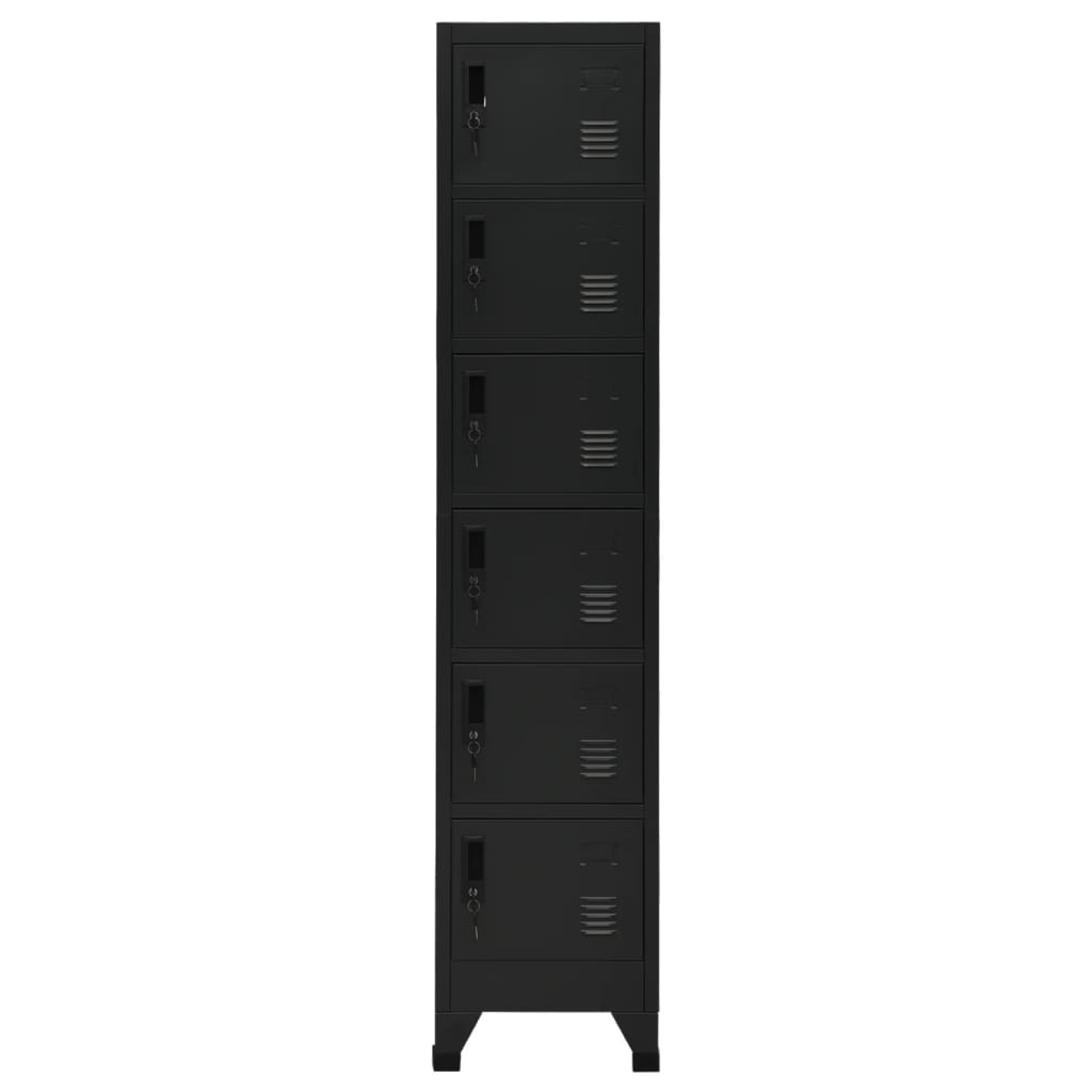 Armoire à casiers Noir 38x40x180 cm Acier - XIOS